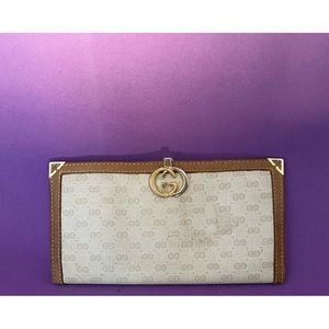 Gucci Brown Small G Logo Print Coated Canvas